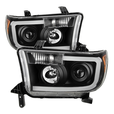 2008 - 2013 Toyota Sequoia Projector LED Light Bar Headlights - Black