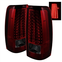 2000 - 2002 Chevy Silverado HD LED Tail Lights - Red/Smoke