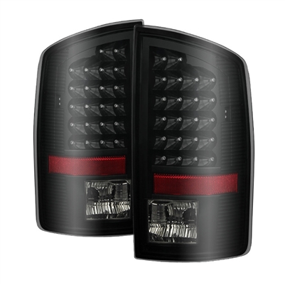 2007 - 2009 Dodge Ram 3500 LED Tail Lights - Black/Smoke