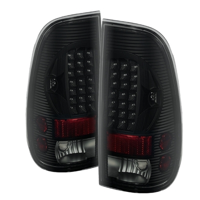 1999 - 2004 Ford F-550 LED Tail Lights - Black/Smoke