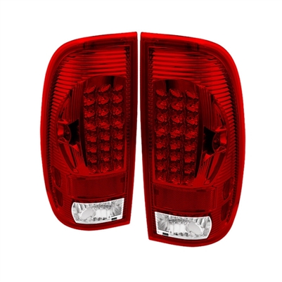 1999 - 2004 Ford F-550 LED Tail Lights - Red/Clear