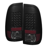 2005 - 2007 Ford F-550 LED Tail Lights - Black/Smoke