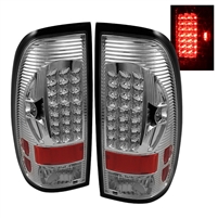 2005 - 2007 Ford F-450 LED Tail Lights - Chrome