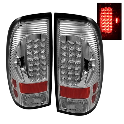 2005 - 2007 Ford F-550 LED Tail Lights - Chrome