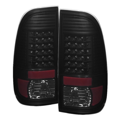 2011 - 2016 Ford F-550 LED Tail Lights - Black/Smoke