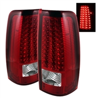 2001 - 2003 Chevy Silverado 3500 LED Tail Lights - Red/Clear