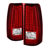 2004 - 2007 Chevy Silverado 3500 LED Tail Lights - Red/Clear