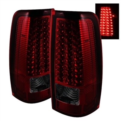 2001 - 2007 GMC Sierra 3500 LED Tail Lights - Red/Smoke