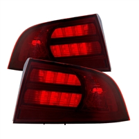 2004 - 2008 Acura TL OEM Style Tail Lights - Red/Smoke