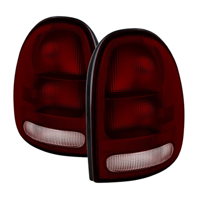 1996 - 2000 Dodge Caravan / Grand Caravan OEM Style Tail Lights - Dark Red