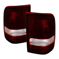 1993 - 1997 Ford Ranger OEM Style Tail Lights - Red/Smoke