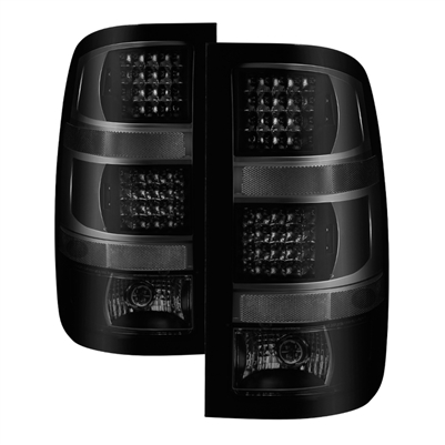 2007 - 2013 GMC Sierra LED Tail Lights - Black/Smoke