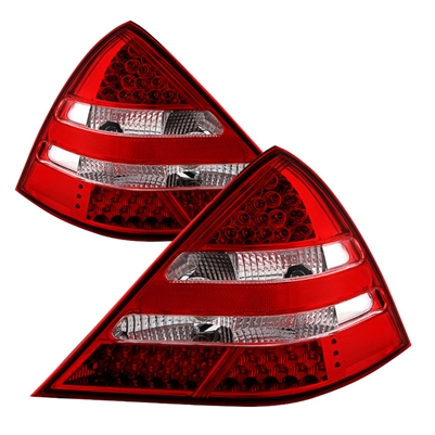1997 - 2004 Mercedes SLK LED Tail Lights - Red/Clear