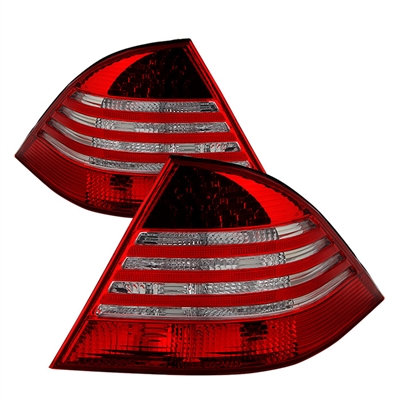 2000 - 2006 Mercedes S-Class LED Tail Lights - Red/Clear