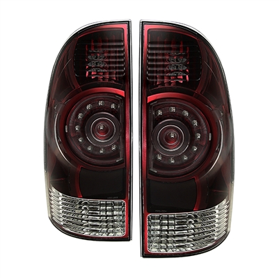 2012 - 2015 Toyota Tacoma (LED Model) OEM Style LED Style Tail Lights - Red/Smoke
