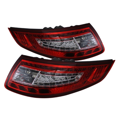 2005 - 2008 Porsche 911 LED Tail Lights - Red/Clear