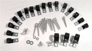 1-34957 Corvette Firewall Wiring J-Clip Set. W/Air Conditioning 1963-1964-1965-1966-1967