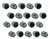 1-37954 Corvette Lugnut Covers. Chrome 20 Piece Set 1985-1986-1987-1988-1989-1990-1991-1992-1993-1994-1995-1996-1997-1998-1999