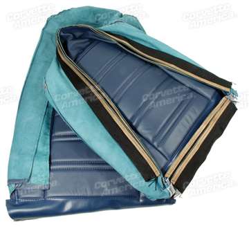 1-419247 72 Leather Seat Covers. Royal Blue Leather/Vinyl Original