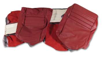 1-419926 82 Leather Seat Covers. Red Leather/Vinyl Original 2--Bolster