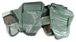 1-419959 82 Leather Seat Covers. Silvergreen Leathr/Vinyl Original 2--Bolster