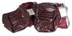 1-420136 80 Leather Seat Covers. Claret Leather/Vinyl Original 4--Bolster