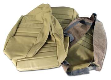 1-420250 79-80 Leather Seat Covers. Doeskin 100%-Leather 4--Bolster