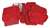 1-420475 89-92 Leather Seat Covers. Red Standard