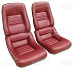 1-422526 82 Mounted Leather Seat Covers. Red Leathr/Vinyl Original 4--Bolster