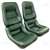 1-422614 79 Mounted Leather Seat Covers. Green 100%-Leather 4--Bolster