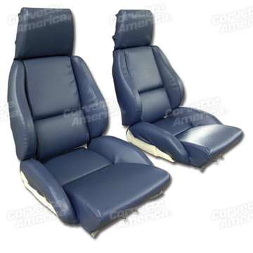 1-422970 84-85 Mounted Leather Like Seat Covers. Blue Standard