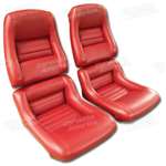 1-423224 79-81 Mounted Leather Seat Covers. Red Lthr/Vinyl Original 2--Bolster