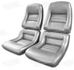 1-423262 78 Mounted Leathr Seat Covers. Slvr Pace Lthr/Vnyl Original 2--Blstr