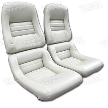 1-423266 79-80 Mounted Leather Seat Covers. Oyster Lthr/Vnyl Original 2--Bolster