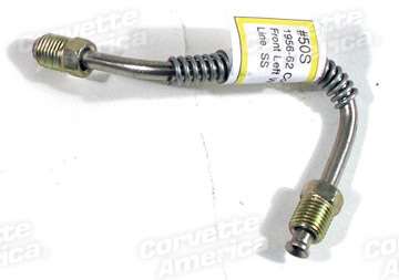 1-42556 56-62 Brake Line. Left Front - Stainless Steel