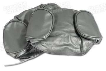 1-425861 66 Headrest Covers. Silver Leather