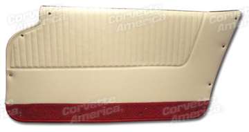 1-4371Z2 64 Door Panels. White With Red Carpet - Convertible - With Felt