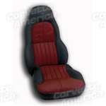 1-43860 97-04 Custom 100% Leather Seat Covers. Standard - Black & Firethorn