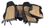 1-43862 97-04 Custom 100% Leather Seat Covers. Standard - Black & Oak