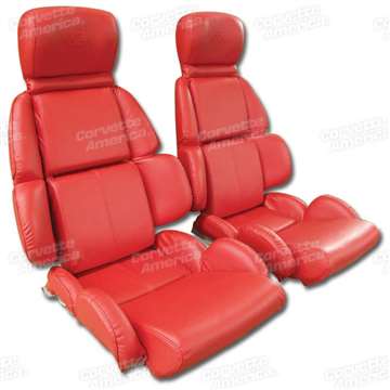 1-448685 1993 Corvette Mounted Leather Seat Covers. Red Standard