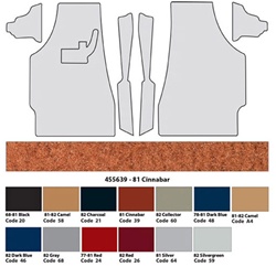 corvette part 81-82 Front Carpet Camel Pile