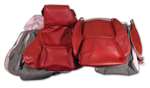 1-468727 Corvette Leather Like Seat Covers. Red Standard No-Perforations 1984-1985