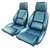 1-468874 Corvette Mounted Leather Like Seat Covers. Blue Standard No-Perforations 1986-1987-1988