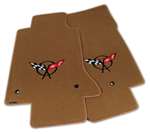 1-50114 Corvette Mats. Velourtex Lt Oak W/C5 Black 1997-1998-1999-2000-2001-2002-2003-2004