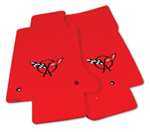 corvette part 97-04 Mats Velourtex Red W C5 Black