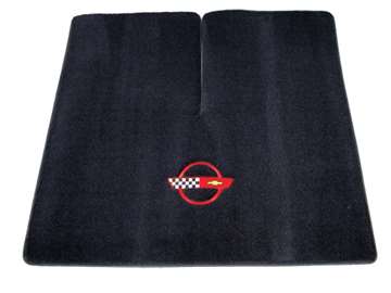 1-50134 Corvette Cargo Mat. Velourtex Black W/C4 Red Coupe 1984-1985-1986-1987-1988-1989-1990