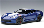 1-55907 Die-Cast Corvette Grand Sport  Admiral Blue/White Stripes/Red Fender Hash Marks 2014-2015-2016-2017-2018-2019