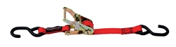 1" x 6' Ratchet Strap with Vinyl Coated S-Hooks