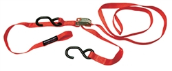 1" x 6' Strap with Cam Buckles, Soft Loop and Vinyl Coated S-Hooks