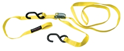 1" x 6' Strap with Cam Buckle, Soft Loop and Vinyl Coated S-Hooks